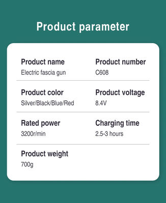 흰색 1500mAh 프로파시얼 총 마사지 총 친환경 및 침압 마사지