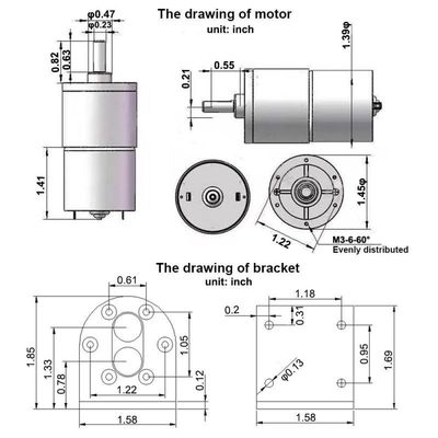 37mm 지름 기어박스 큰 토크 감소 모터 오래 지속 가능 12V 150rpm