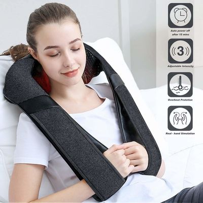 전문 현대 디자인 Dc 12v PU 가죽 스마트 어깨 목 마사저 타이밍 제어
