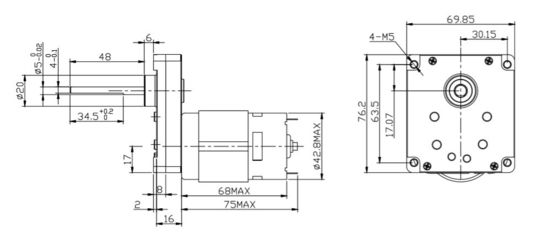 은 42mm 고토크 정면 스퍼 기어 DC 모터 12V 24V 21.1W 브러쉬 DC 기어 모터