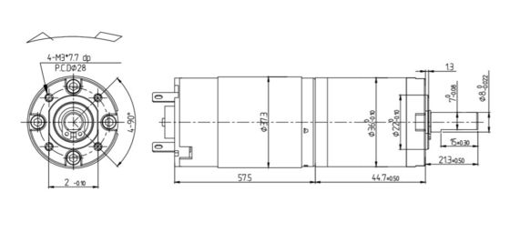 12V/24V 42mm 32W/40W 긴 샤프트 행성 기어 DC 전기 모터