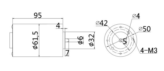 61mm 24v 60W 브러쉬형 DC 전기 모터 전면 역동 YLP 80BL-154-3