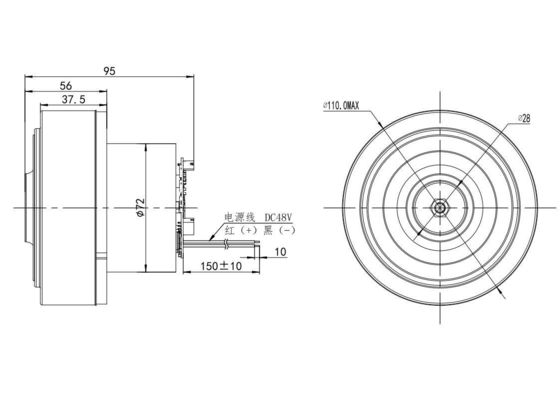 110mm 지름 40000rpm 220v 85W 전기 터빈을위한 브러쉬리스 DC 모터