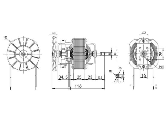 고속 110-220VAC 단일 단계 AC 트레드밀 모터