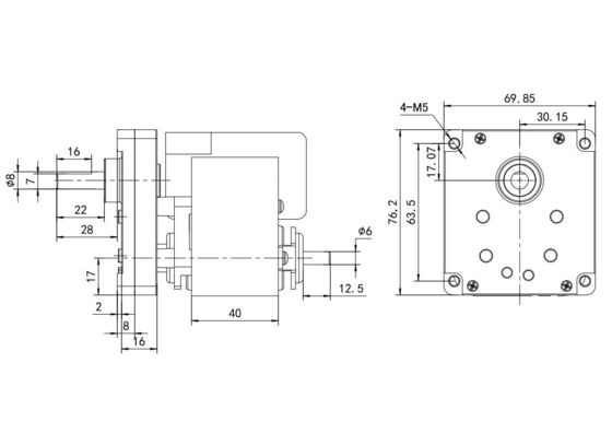 높은 토크 61mm 2500rpm 3000rpm 50/60Hz 트레드밀 모터 저소음 및 단일 단계