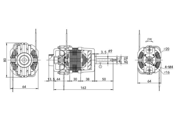 고속 370w 230v 50/60Hz 레이드밀 모터 12000rpm 단일 단계 75dB 소음 보편적